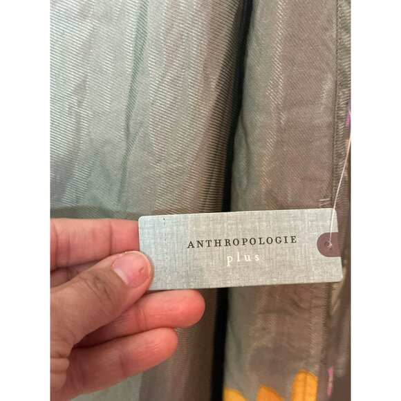 Anthropologie Plus printed wide-leg jumpsuit green Women's Plus 1X - Picture 6 of 13